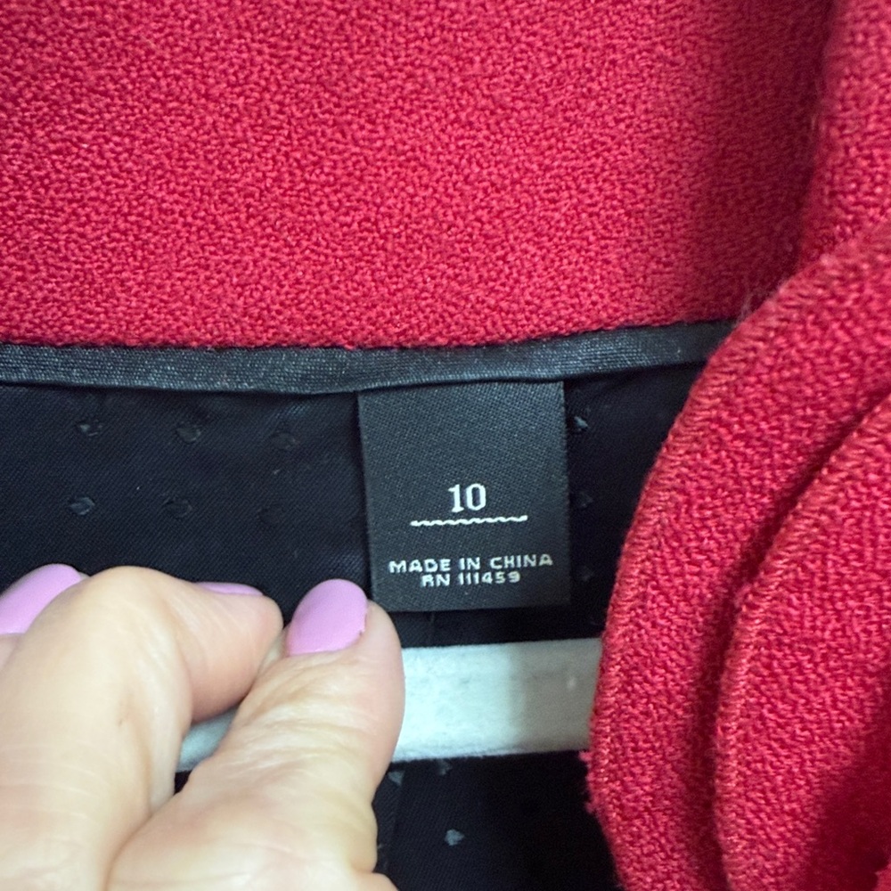 White House Black Market Red Suit Jacket and Skirt - Picture 4 of 14